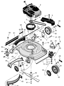Mower Housing Assembly Diagram and Parts List for 228512X48A 2005 Briggs and Stratton Lawn Mower